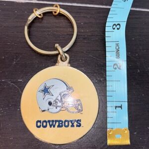 Vintage 1989 | Dallas Cowboys NFL Keychain Gold Tone Helmet Logo | Made in USA